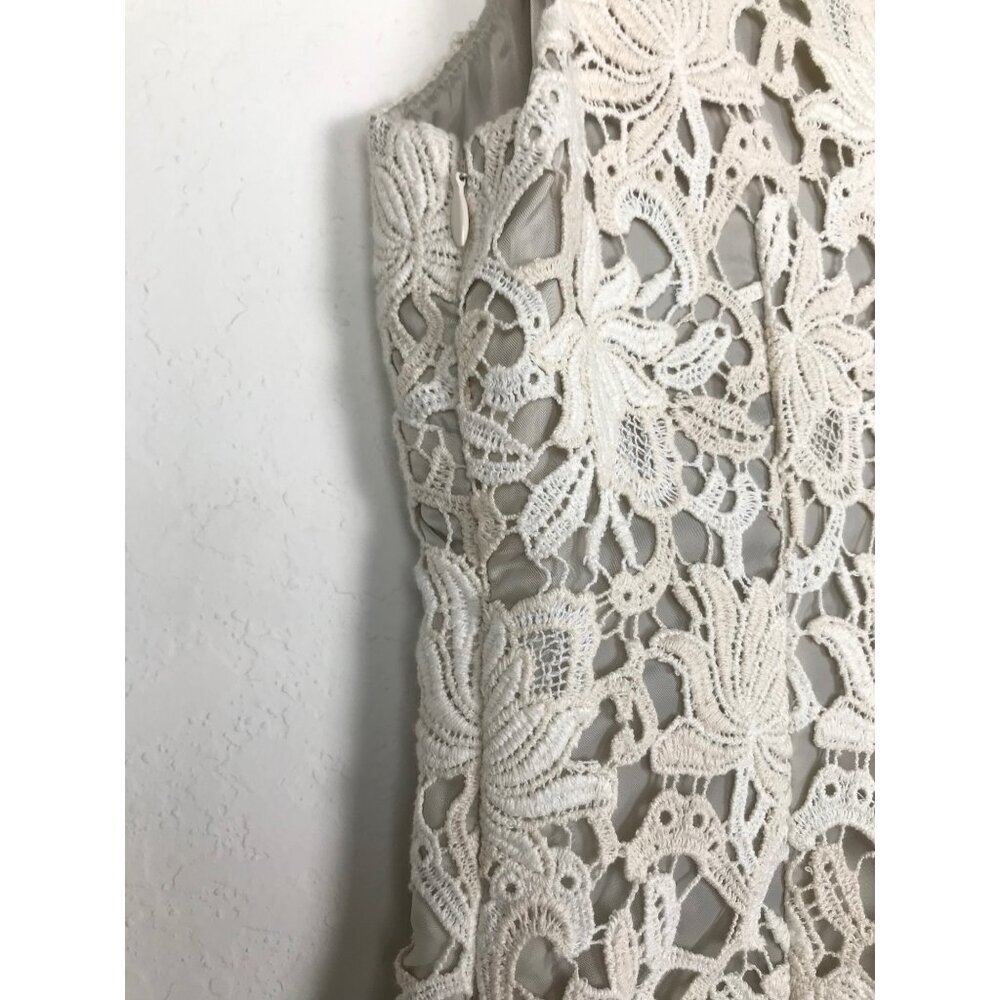 Ann Taylor  Lace V-neck Sleeveless Dress Ivory & Cream Size 2  NWT - Picture 5 of 13
